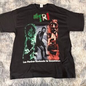 El‎ Tri Las Piedras Rodando Se Encuentran Band T Shirt Mens XL Black y2k
